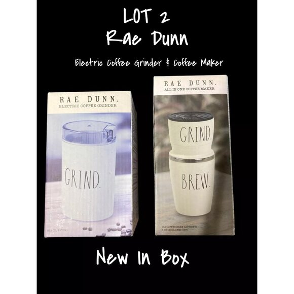 Rae Dunn Electric Coffee Grinder & Coffee Maker New In Box - Picture 1 of 5